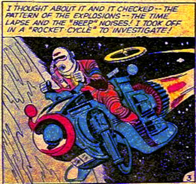 space-man on his rocket-cycle