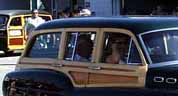 Green 1950 Buick with vestigal wooden trim